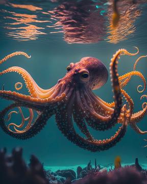 Ai gegenereerde foto van een octopus